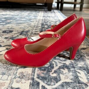 Red Mary Jane Pumps